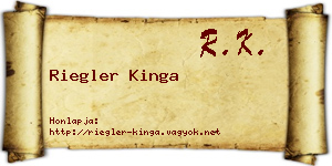 Riegler Kinga névjegykártya